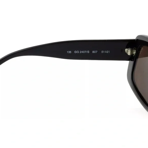 NEW GUCCI RECTANGULAR BLACK SUNGLASSES. GG2407/S807 51 mm. Unisex. MADE IN ITALY - Picture 4 of 8